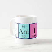 Hamishの周期表の名前のマグ コーヒーマグカップ (正面左)