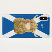Hamishパーソナライズでちっぽけな高地牛(saltire) Case-Mate iPhoneケース (裏面(横))