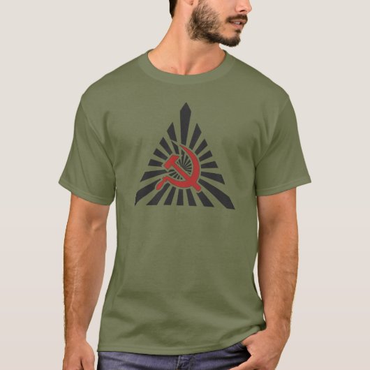 Hammer and Sickle - Communism Symbol Military Tシャツ (正面)