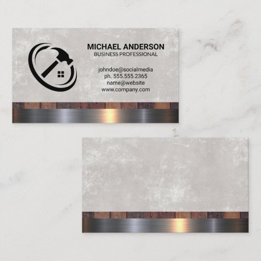 Hammer Homeロゴ | 建物材料 名刺 (正面/裏面)