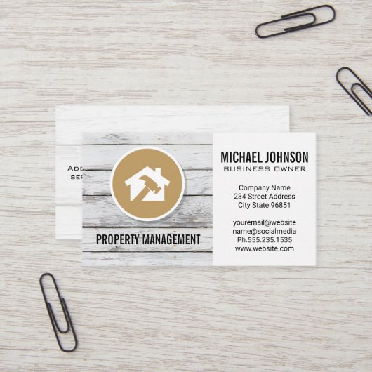 Hammer Homeロゴ |木製パネル 名刺 (正面/裏面インサイチュ)