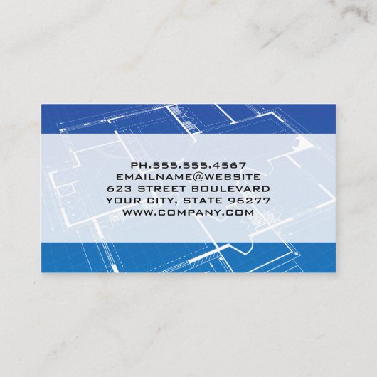 Hammer Home Builderロゴ | ブループリント 名刺 (裏面)