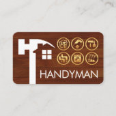 Hammer Home Silhouette Gold Handyman Tools 名刺 (正面)