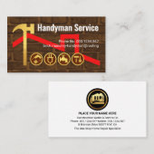 Hammer On Brick Wall Red Roof Building 名刺 (正面/裏面)