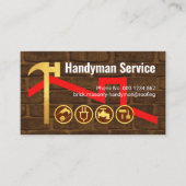 Hammer On Brick Wall Red Roof Building 名刺 (正面)