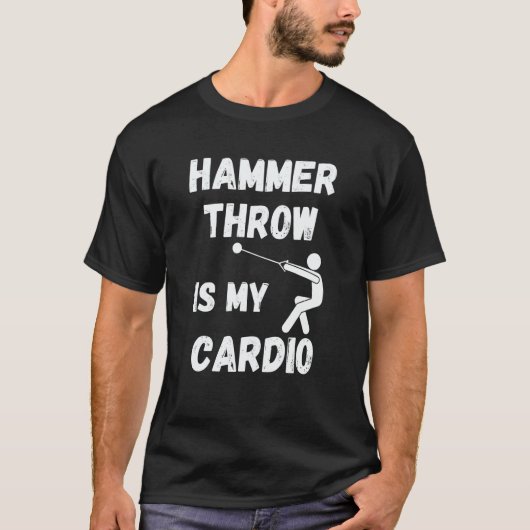 Hammer Throw Is My Cardio Retro Hammer Throw Tシャツ (正面)