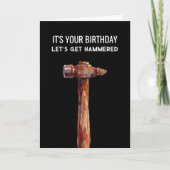 Hammered Funny Rustic Hammer Male Birthday カード (正面)