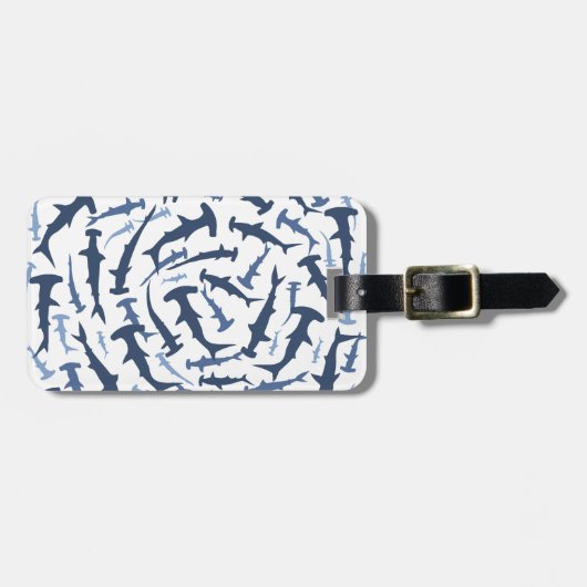 hammerhaiのシュモクザメのスキューバダイビング ラゲッジタグ (正面横)