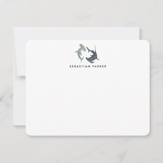 Hammerheadパーソナライズされた Sharkノートカード ノートカード (正面)