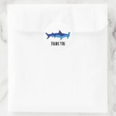 Hammerhead Shark 絵を描's Thank You ラウンドシール (バッグ)