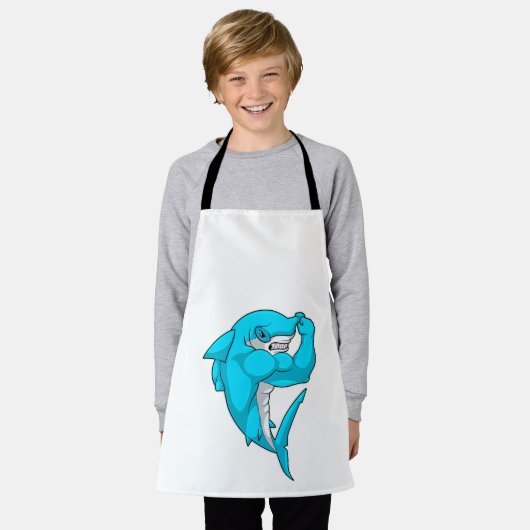 Hammerhead shark as Bodybuilder atボディビル エプロン (着用した状態)