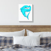 Hammerhead shark as Bodybuilder atボディビル キャンバスプリント (インサイチュ (寝室))