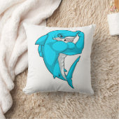 Hammerhead shark as Bodybuilder atボディビル クッション (ブランケット)