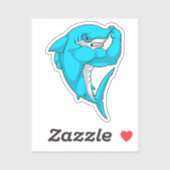 Hammerhead shark as Bodybuilder atボディビル シール (シート)