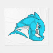 Hammerhead shark as Bodybuilder atボディビル フリースブランケット (正面(横))