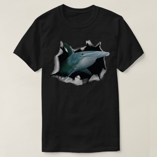 Hammerhead Shark Breaking Clothes Shark Outfit Gif Tシャツ (デザイン正面)