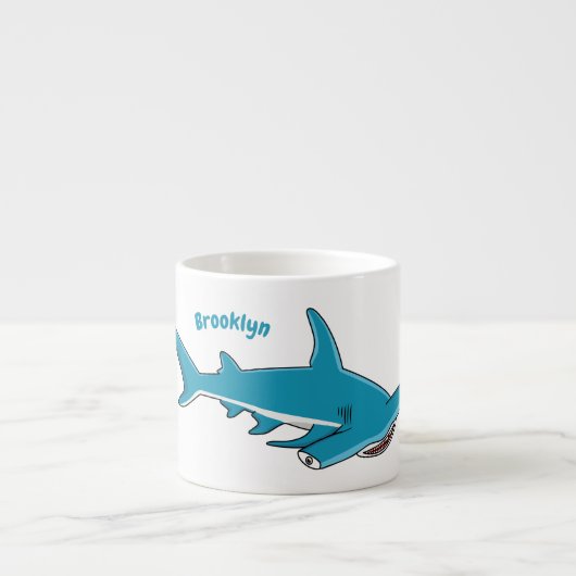 Hammerhead shark cartoon illustration エスプレッソカップ (正面)