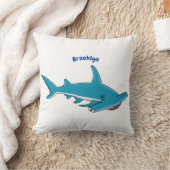 Hammerhead shark cartoon illustration  クッション (ブランケット)