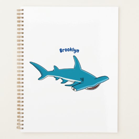 Hammerhead shark cartoon illustration プランナー手帳 (正面)