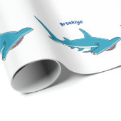 Hammerhead shark cartoon illustration ラッピングペーパー (ロールコーナー)