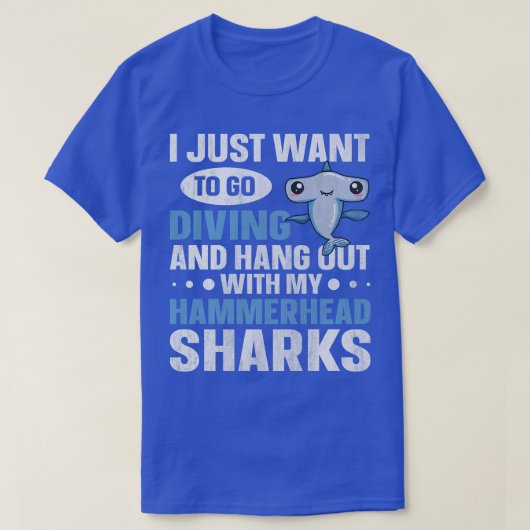 Hammerhead Shark Diving Design for a Hammerhead Sh Tシャツ (デザイン正面)