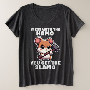 Hammoとの混乱は、あなたがSlamoかわいいハムスターを取得 プラスサイズTシャツ