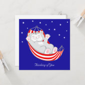 Hammock C考えのハートを持つキティ猫 カード (正面/裏面インサイチュ)