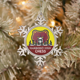 HAMMOND HIGH CHESS 雪の結晶フレーム入りオーナメント スノーフレークピューターオーナメント