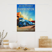 Hammonton New Jersey Central Railroad Blue Comet ポスター (キッチン)