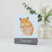 Hammyクリスマスのハムスターのクリスマス シーズンポストカード (スタンド正面)