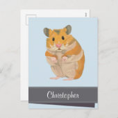 Hammyクリスマスのハムスターのクリスマス シーズンポストカード (正面/裏面)