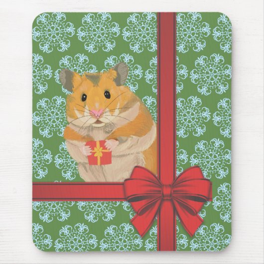 Hammy Christmas Hamster Christmas マウスパッド (正面)