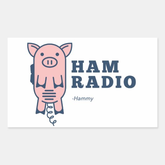 Hammy, Ham Radio Sticker 長方形シール (正面)