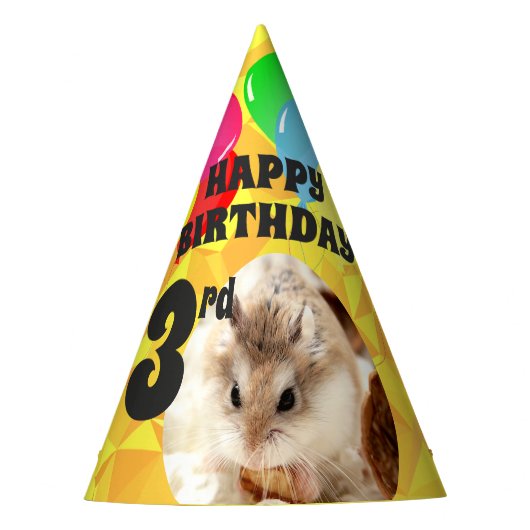 Hammyville – かわいいハムスターの黄色い宝石 パーティーハット (正面)