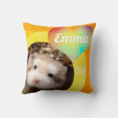 HammyVille – かわいいハムスターハートハギー乳母車 クッション (裏面)