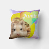 HammyVille – かわいいハムスターハートハギー乳母車 クッション (裏面)