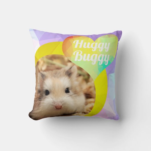 HammyVille – かわいいハムスターハートハギー乳母車 クッション (正面)