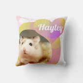 HammyVille – かわいいハムスターハートハギー乳母車 クッション (裏面)