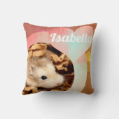 HammyVille – かわいいハムスターハートハギー乳母車 クッション (裏面)