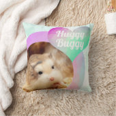 HammyVille – かわいいハムスターハートハギー乳母車 クッション (ブランケット)