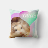 HammyVille – かわいいハムスターハートハギー乳母車 クッション (裏面)