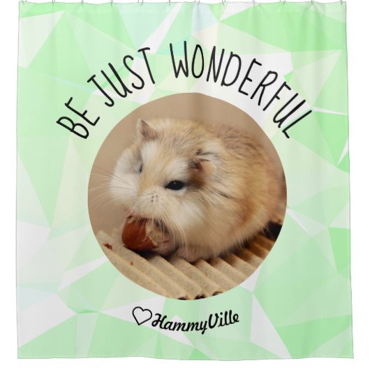 HammyVille – かわいいハムスター新鮮&スキキークリーン シャワーカーテン (正面)