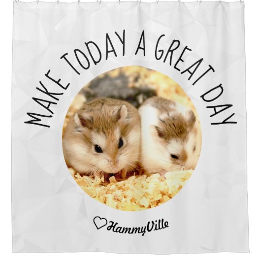 HammyVille – かわいいハムスター新鮮&スキキークリーン シャワーカーテン (正面)
