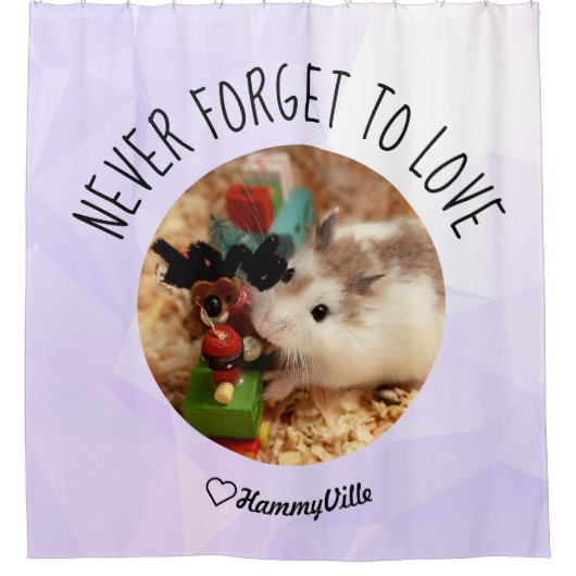 HammyVille – かわいいハムスター新鮮&スキキークリーン シャワーカーテン (正面)