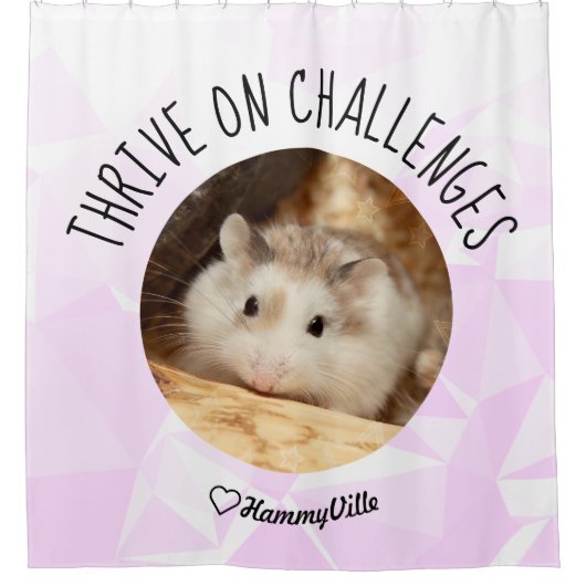 HammyVille – かわいいハムスター新鮮&スキキークリーン シャワーカーテン (正面)