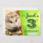 HammyVille – かわいいハムスター誕生日招待状カード 招待状 (正面)