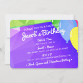 HammyVille – かわいいハムスター誕生日招待状カード 招待状 (裏面)