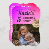 Hammyville – かわいいハムスター鮮やかパーソナライズ 招待状 (正面/裏面)