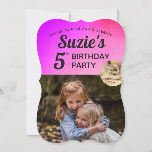 Hammyville – かわいいハムスター鮮やかパーソナライズ 招待状 (正面)