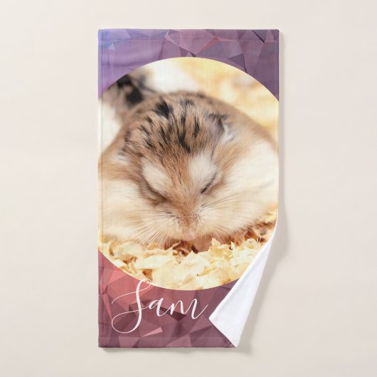 HammyVille – かわいいロボハムスターカスタマイズの名前 バスタオルセット (ハンドタオル)